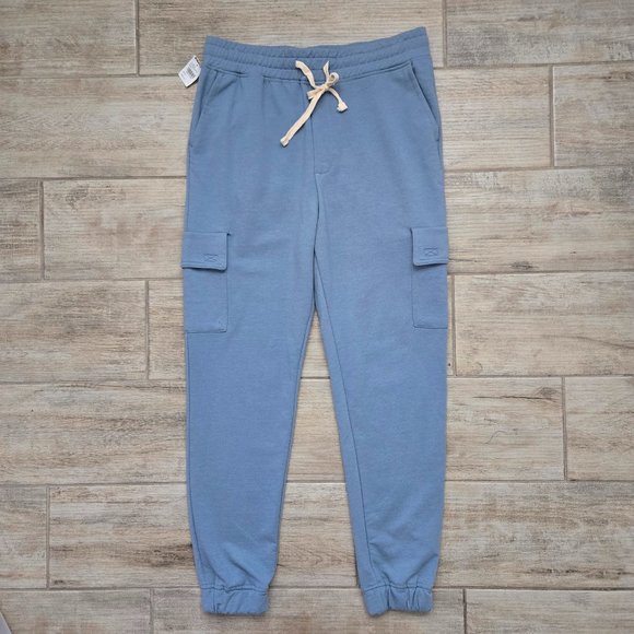 NWT RSQ Fleece Cargo Jogger Sweat Pants Men's Indigo Blue Everyday Sporty S - Picture 1 of 9